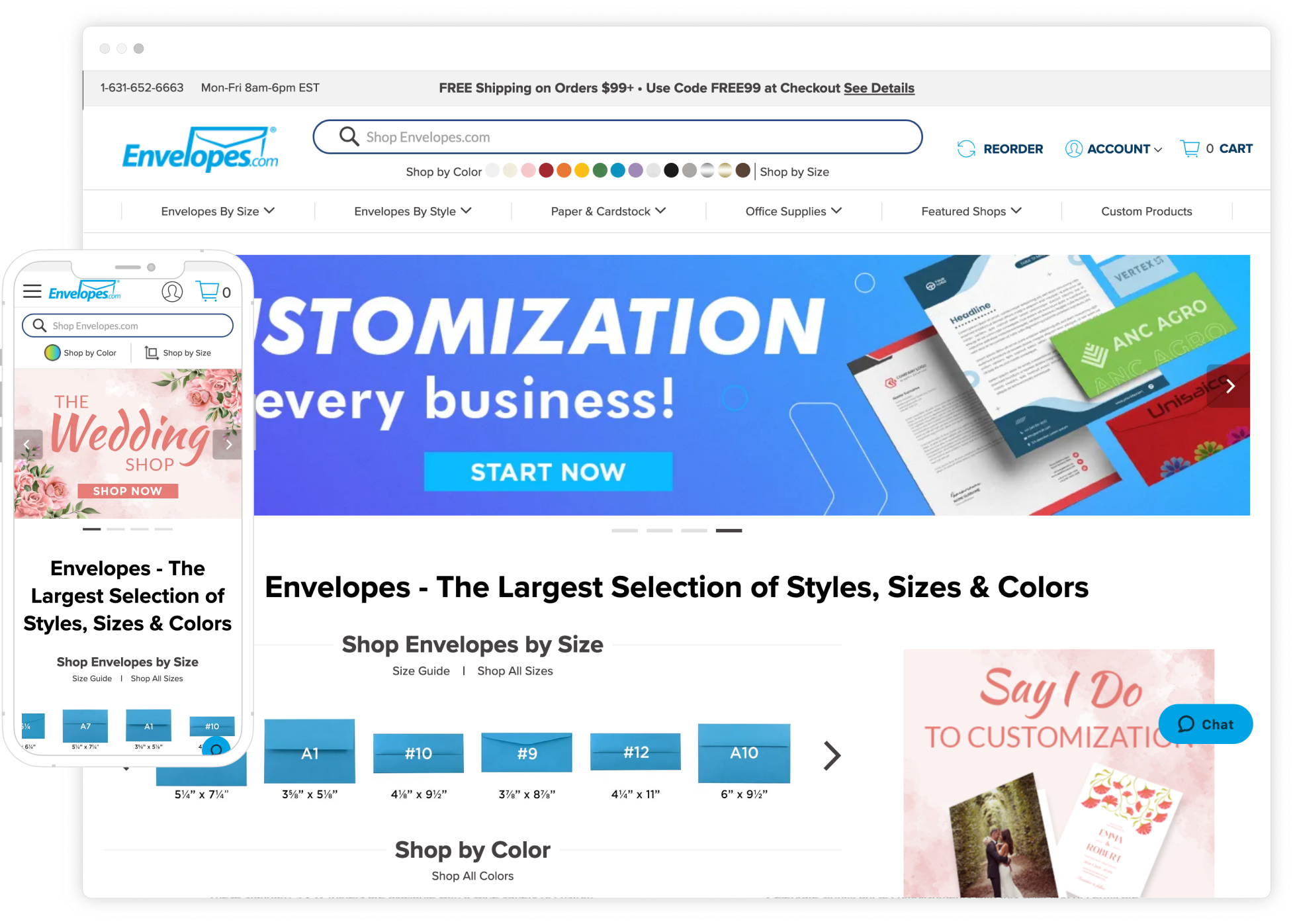 Phase 3 of the project was another responsive site envelopes.com